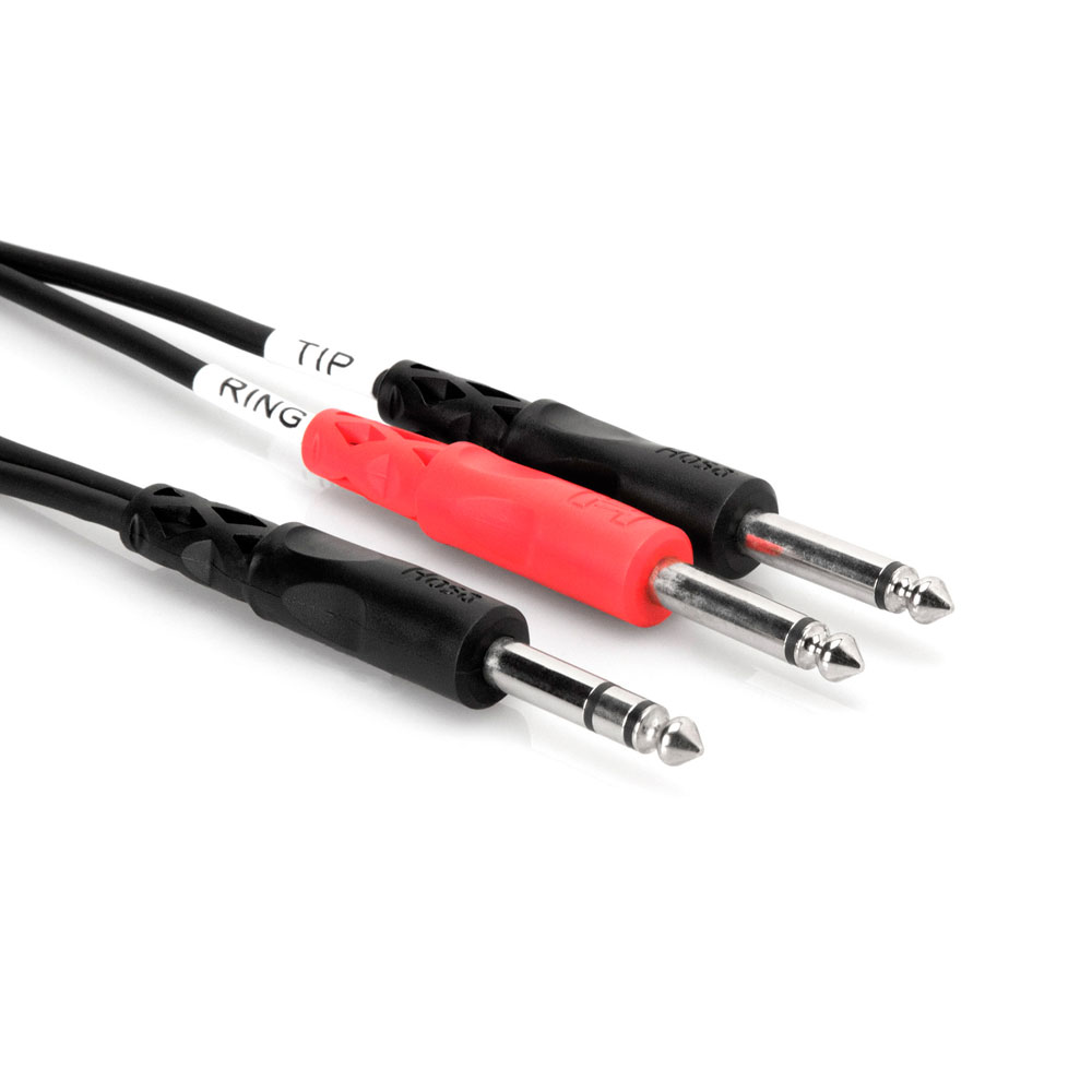 Hosa STP-203 3m ステレオフォンオス-モノラルフォンオスx2 インサーションケーブル