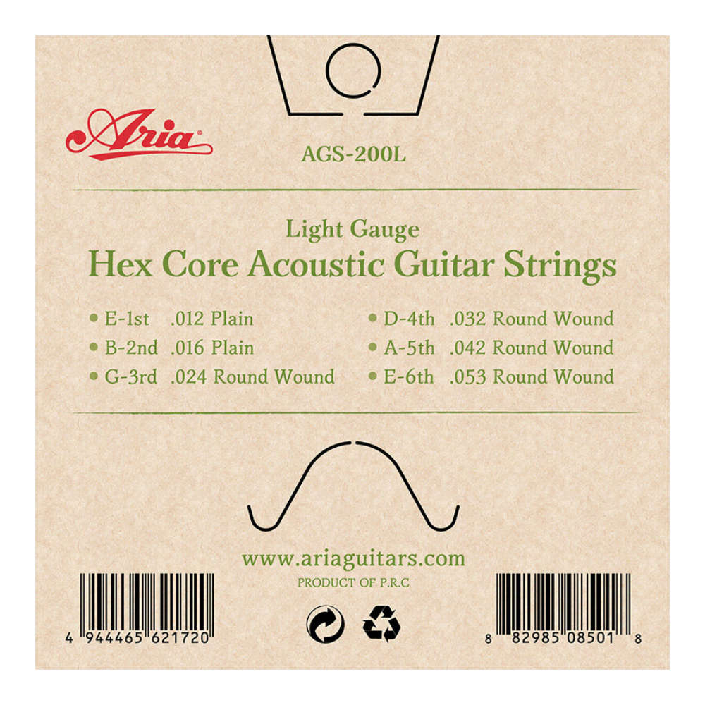 ARIA AGS-200L アコースティックギター弦 裏面