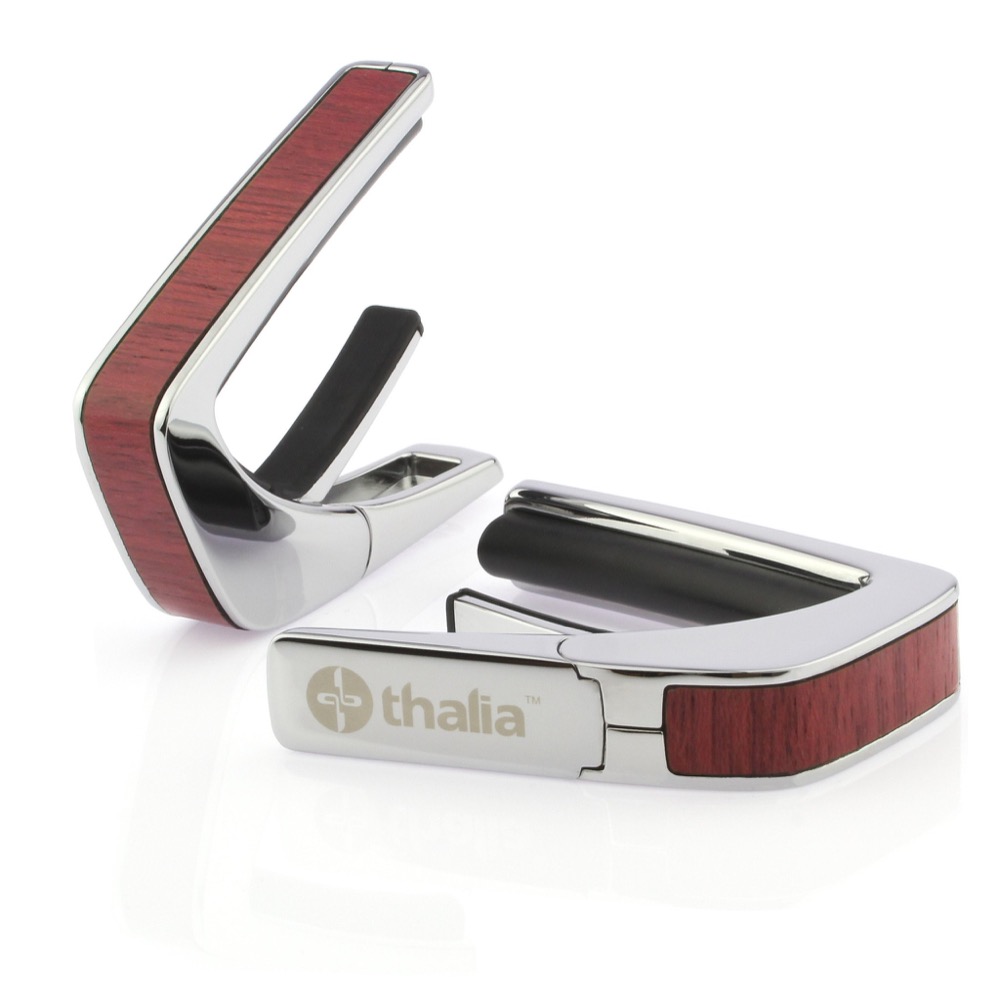Thalia Capo 200 in Chrome Finish with Purple Heart Inlay カポタスト