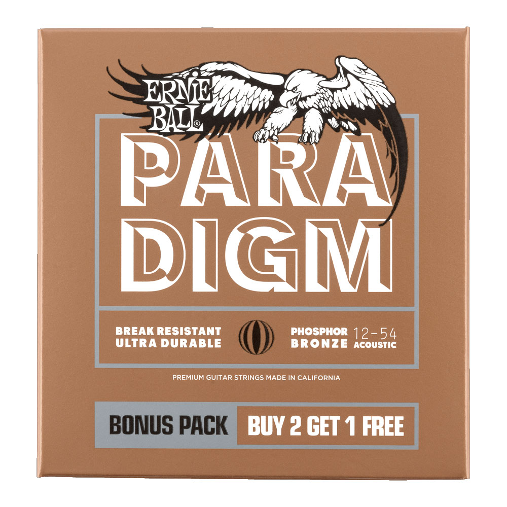 ERNIE BALL 3316 Paradigm 3set Pack Light Phosphor Bronze Acoustic Guitar Strings 12-54 3セットパック アコースティックギター弦