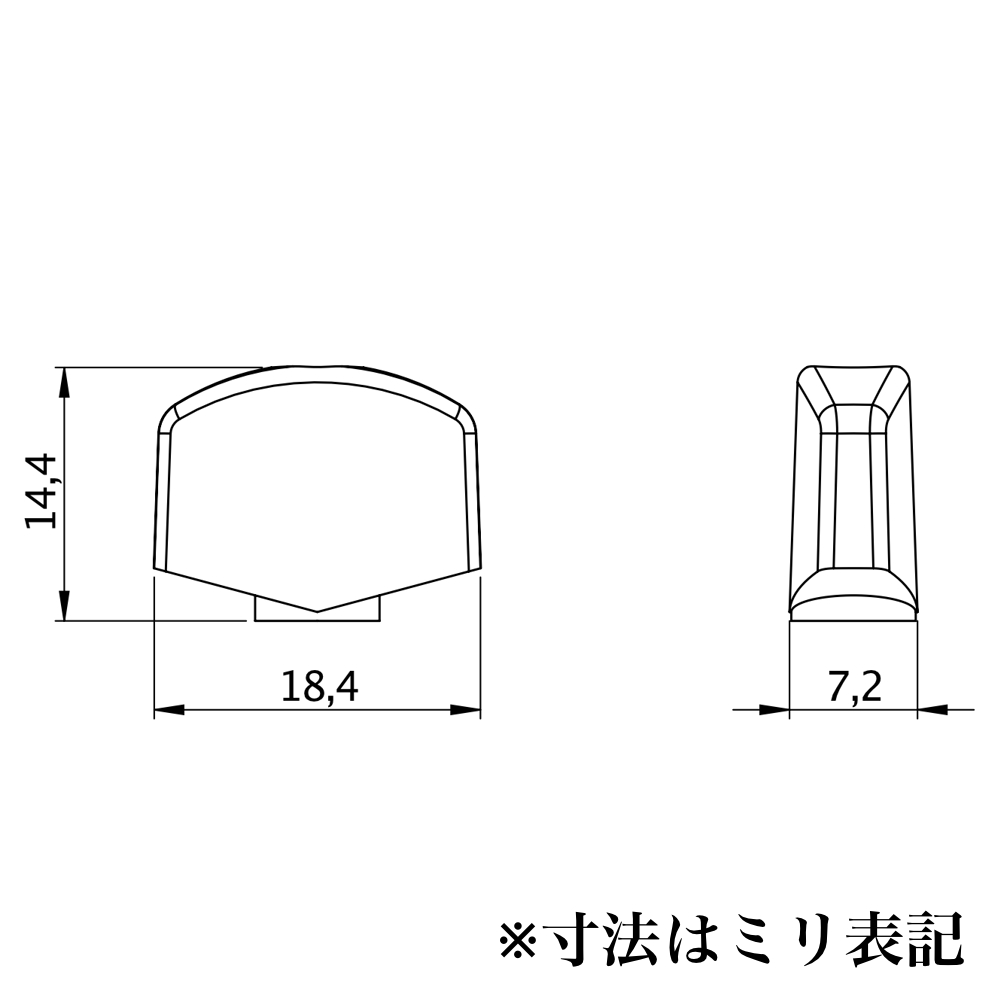 SCHALLER Small Metal Button M6 CH 1set ギター用ペグ ツマミ 6個セット 寸法画像