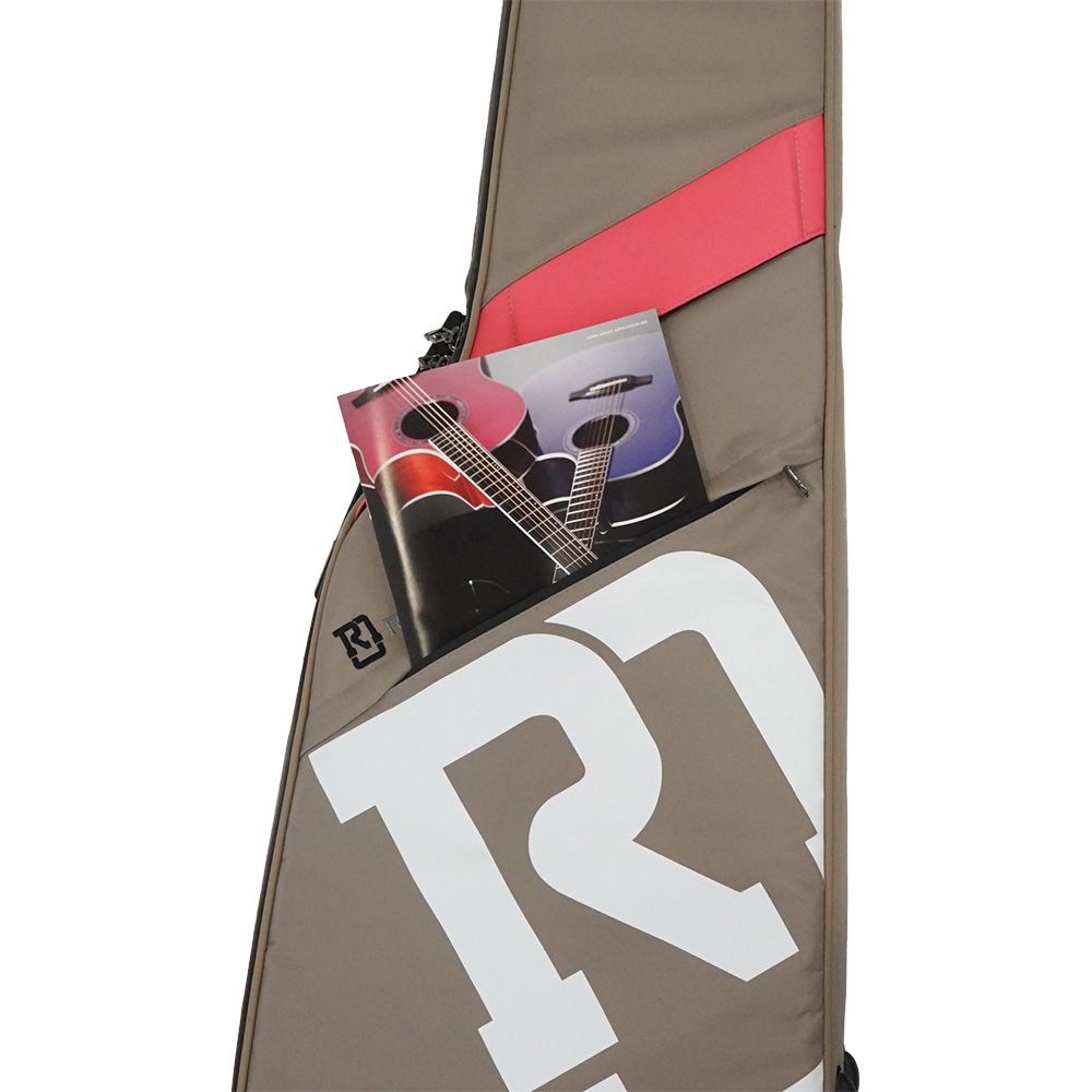 REAL MISSION（リアルミッション） Venus03-B Beige/Pink 防水 エレキベースケース・ギグケース 小物収納用のポケットを装備、A4サイズの楽譜なども収納可能