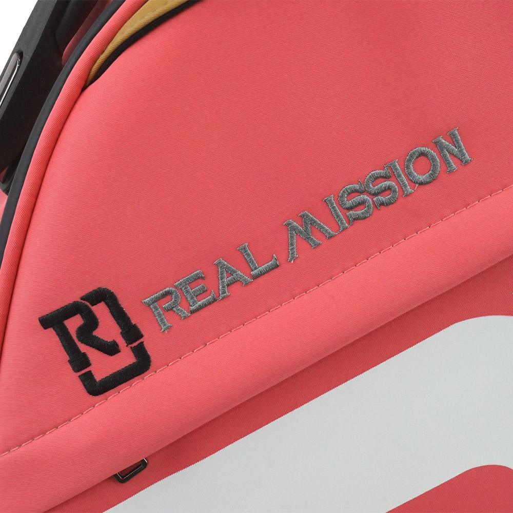 REAL MISSION(リアルミッション) Venus06-E Pink 防水 エレキギターケース・ギグケース 生地表面の質感・刺繍ロゴ