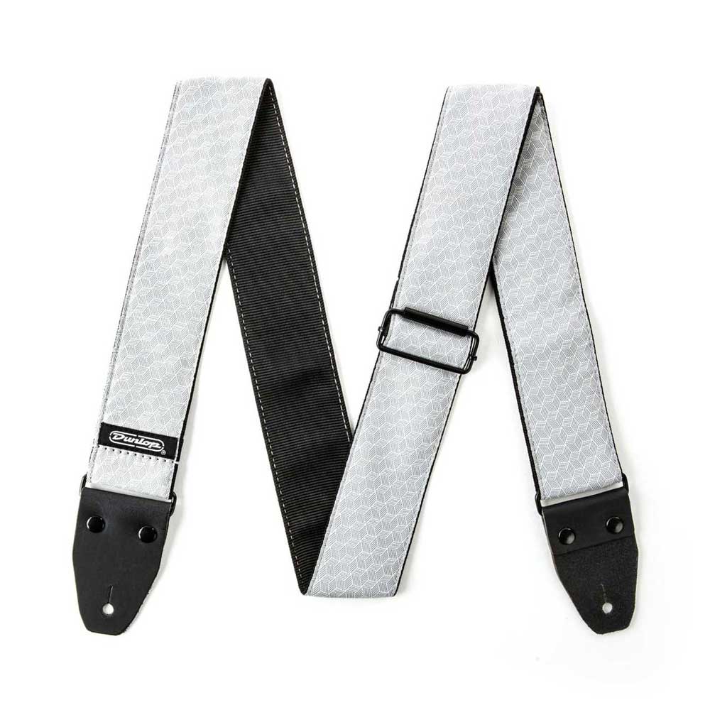 JIM DUNLOP D67-12 JACQUARD CUBE HATCH LIGHT GREY STRAP ギターストラップ