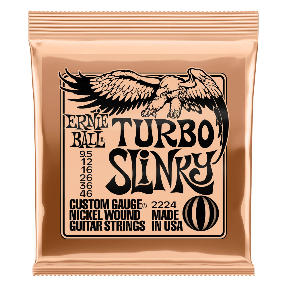 ERNIE BALL 2224 Turbo Slinky Nickel Wound Electric Guitar Strings 095-46 Gauge エレキギター弦