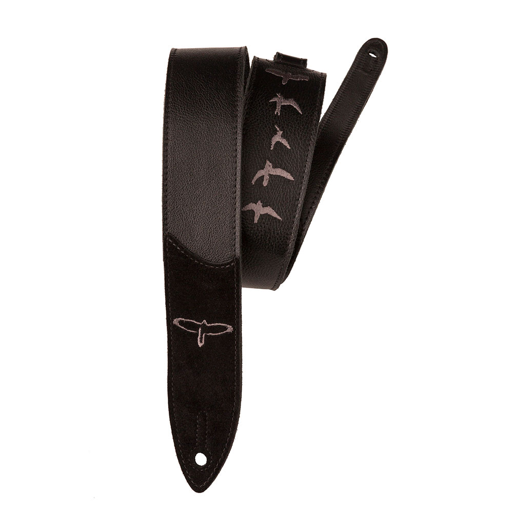 PRS Premium Leather Strap Birds Embroidery Black ギターストラップ