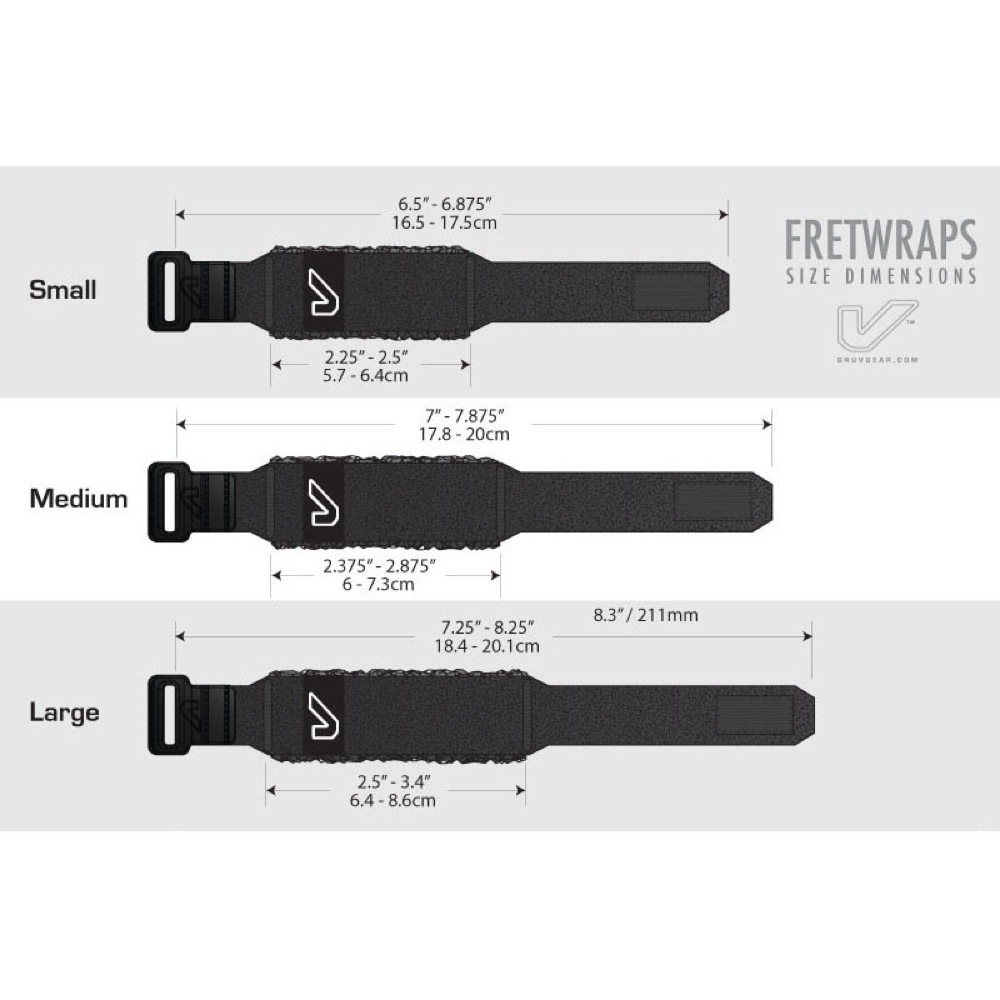 Gruv Gear FW1-RW-LG FretWraps Red White 1-Pack ラージ 6弦ベース/7弦・8弦エレキギター用 フレットラップ サイズ詳細画像