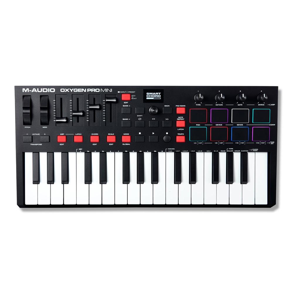 M-AUDIO Oxygen Pro Mini 32鍵盤 USB MIDIキーボードコントローラー 全体像