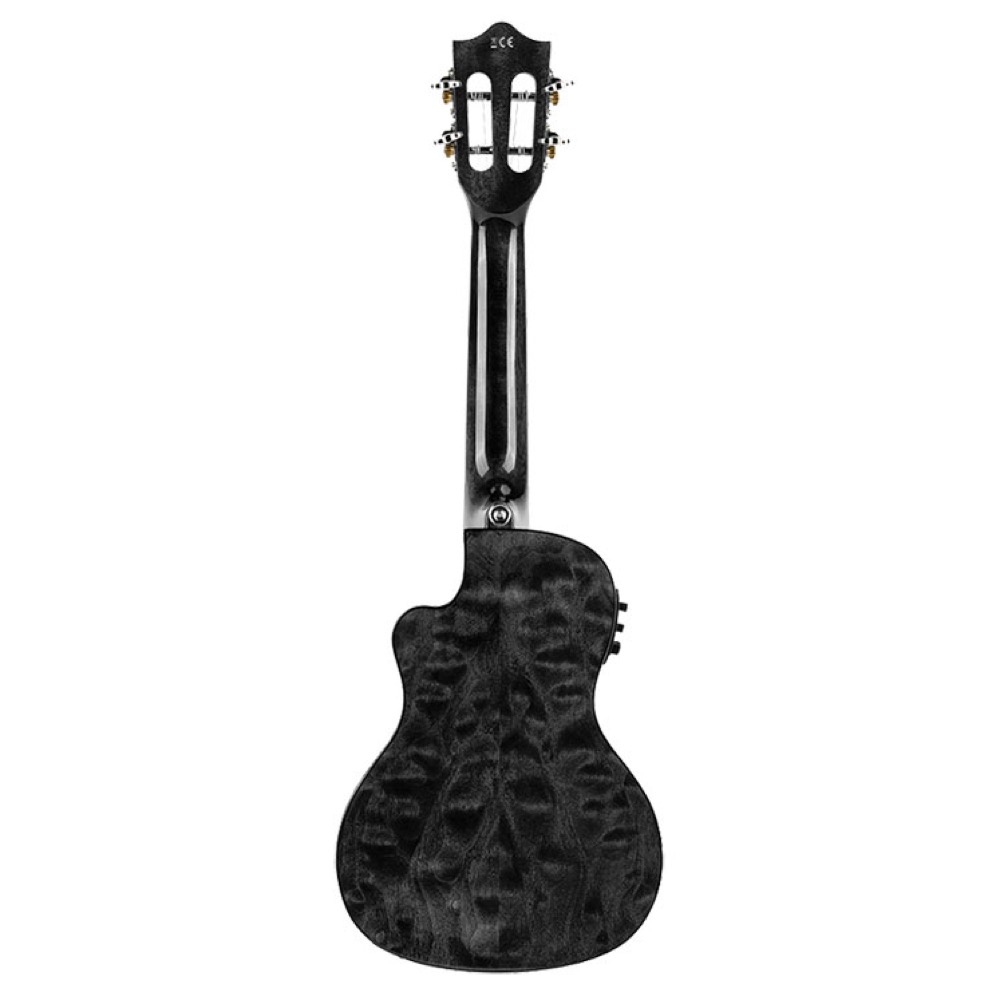 LANIKAI QM-BKCEC Quilted Maple Black Stain Concert A/E Ukulele エレクトリック コンサートウクレレ ラニカイ 背面画像
