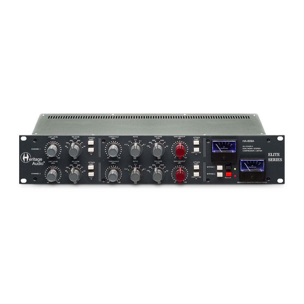 Heritage Audio HA-609A デュアルモノ ステレオ コンプレッサー リミッター ヘリテージ オーディオ 正面画像