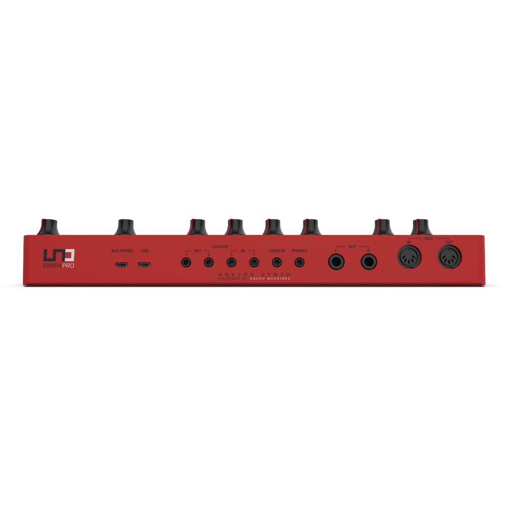 IK Multimedia UNO Synth Pro Desktop 32マルチタッチ静電容量式キーボード搭載 背面の画像