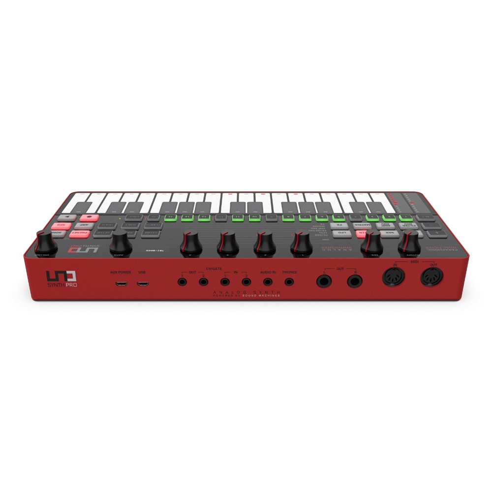 IK Multimedia UNO Synth Pro Desktop 32マルチタッチ静電容量式キーボード搭載 背面の画像