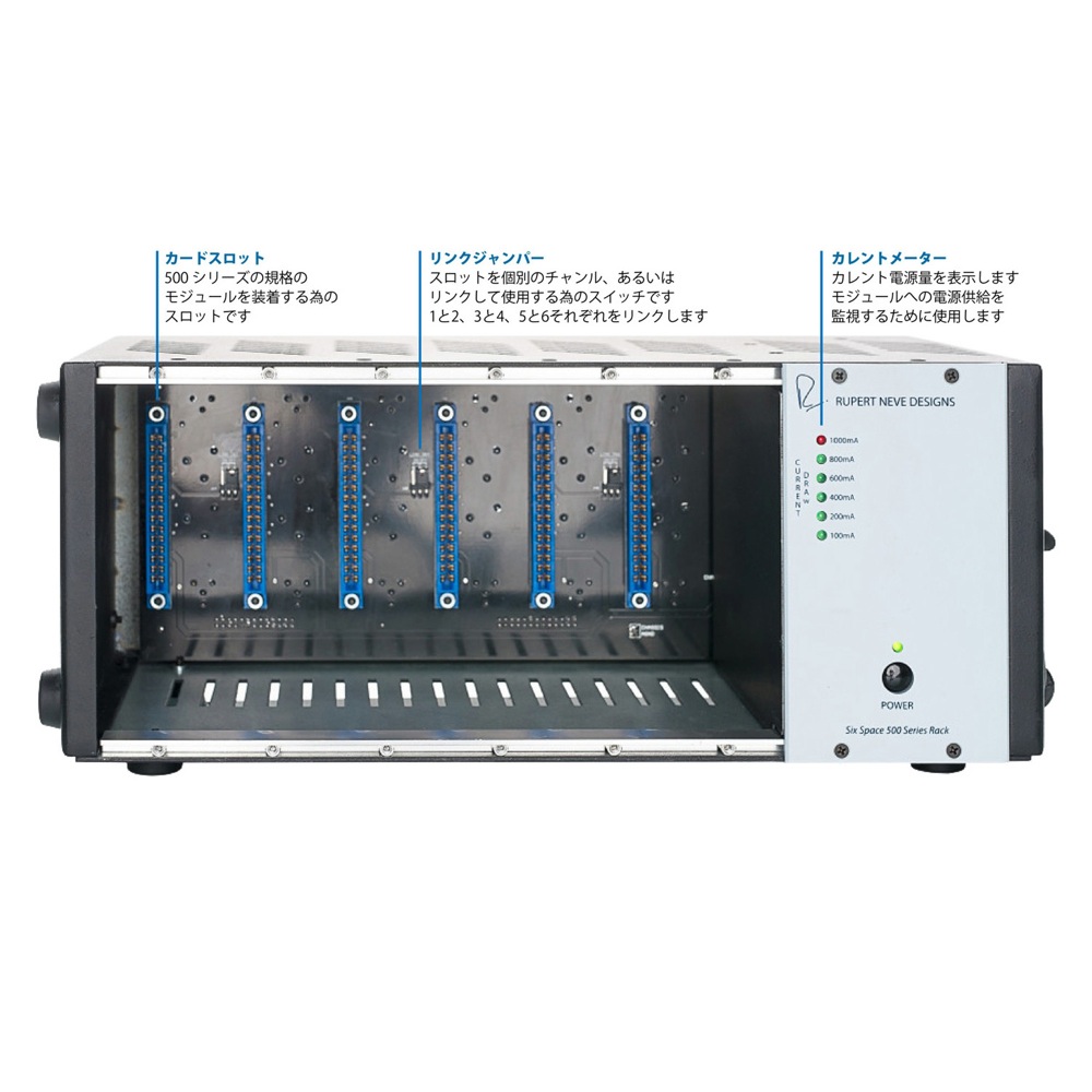 Rupert Neve Designs R6 500シリーズ用電源ラック 最大6モジュール 正面パネルの画像