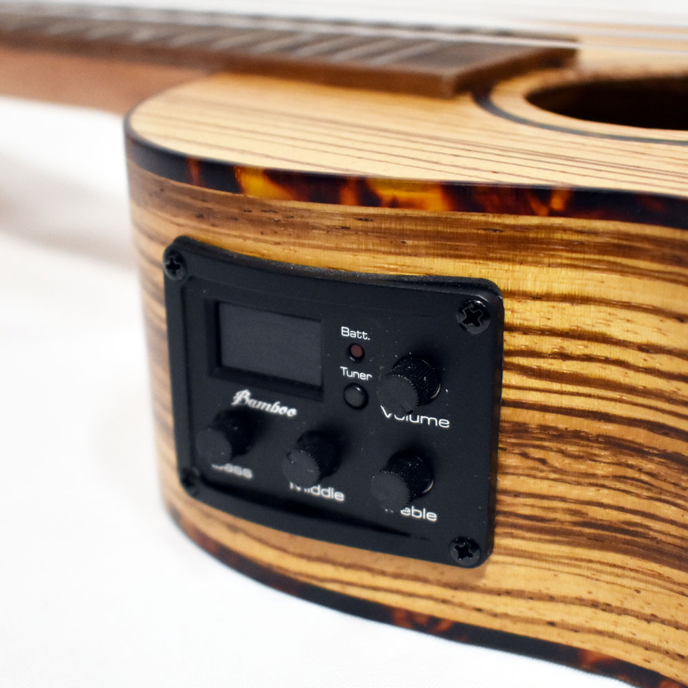 Bamboo BU-23CBQ Zebrano Concert w/EQ エレクトリックコンサートウクレレ プリアンプ