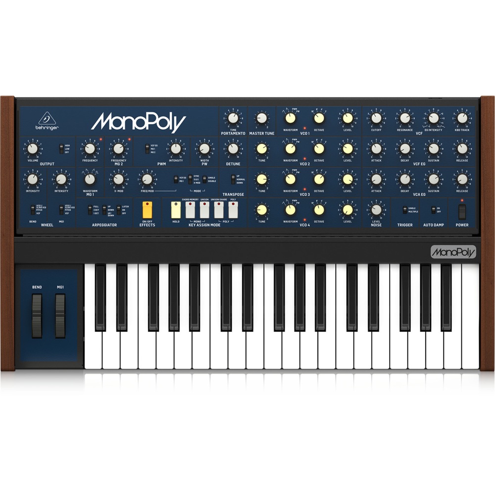 BEHRINGER MonoPoly アナログシンセサイザー 本体正面の画像