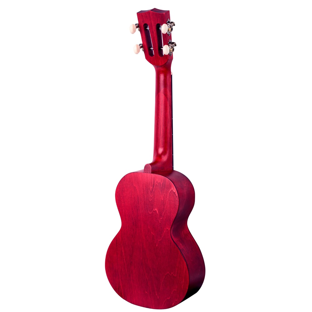 MAHALO ML2CR Cherry Red コンサートウクレレ バック斜めアングル画像