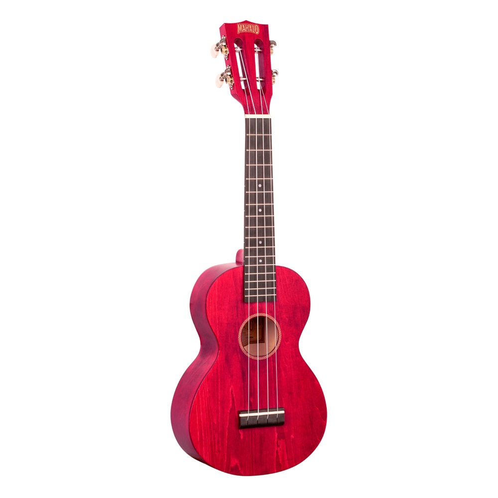 MAHALO ML2CR Cherry Red コンサートウクレレ 斜めアングル画像