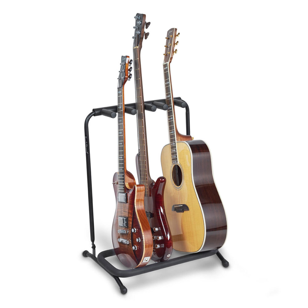RockStand by Warwick RS 20890 B/1 3本立て エレキギター/アコースティックギタースタンド 組み立て済み 使用例
