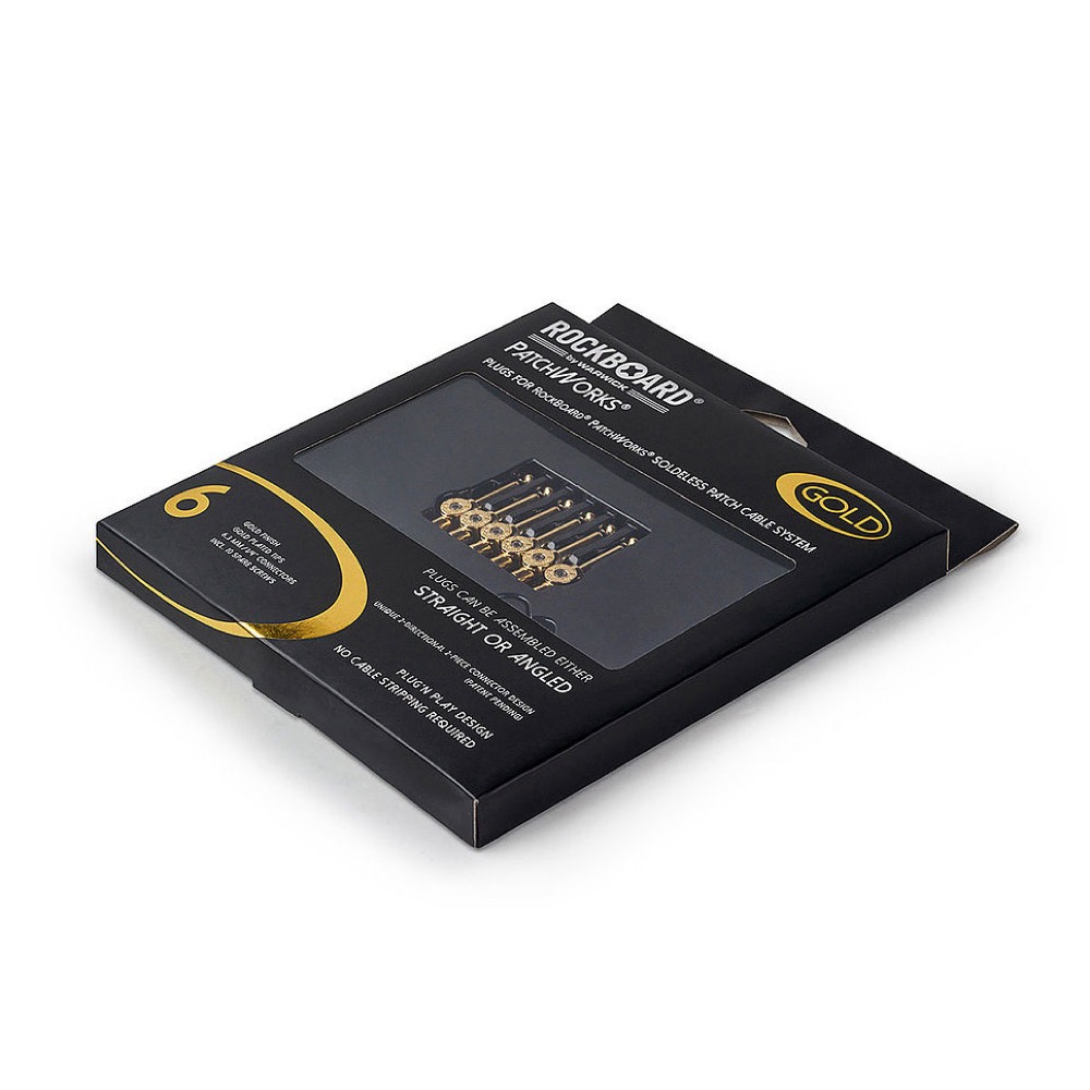 RockBoard RBO CAB PW PLUG 6 GD PatchWorks Solderless Plugs 6 pcs Gold ソルダーレスプラグ パッケージ画像