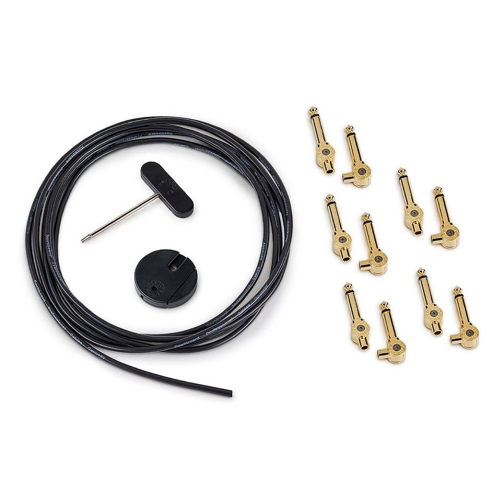 RockBoard RBO CAB PW SET GD PatchWorks Solderless Patch Cable Set 300 cm Cable + 10 Plugs Gold ソルダーレスケーブルキット ソルダレスケーブルキット