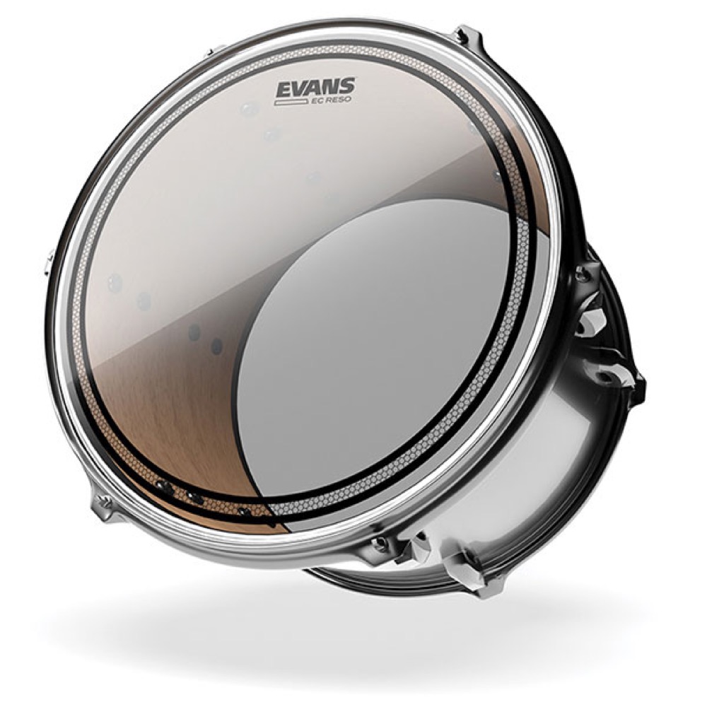 EVANS TT13ECR 13' EC Resonant Snare Tom Timbale ドラムヘッド 装着イメージ画像