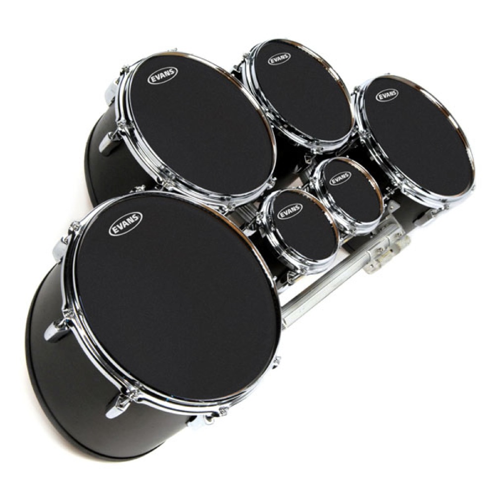 EVANS TT13MXB 13' MX Black Marching Tenor Head マーチングテナードラムヘッド 設置例画像