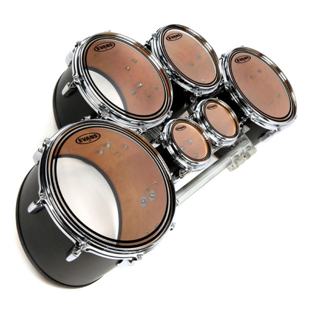 EVANS TT14MEC2S 14' MEC2S Marching Tenor Head マーチングテナードラムヘッド 設置例画像