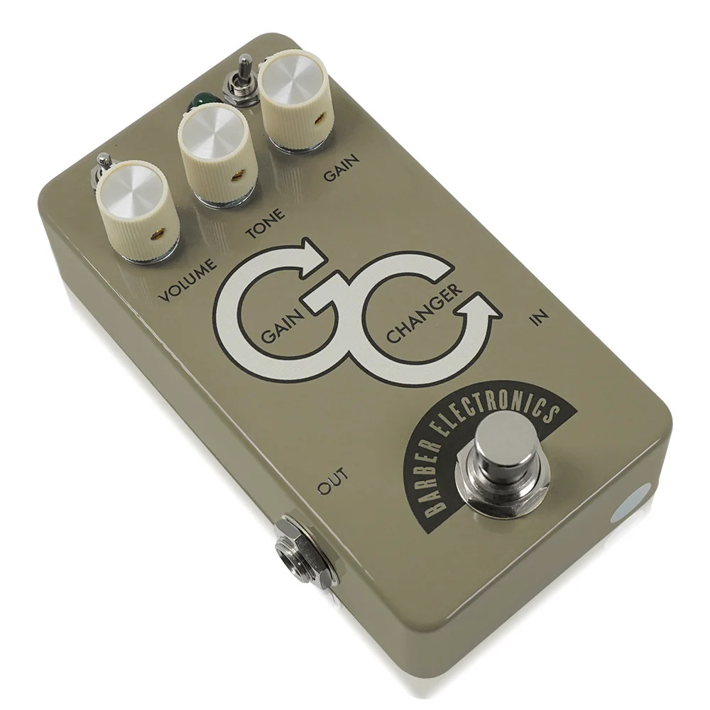 Barber Electronics Gain Changer SR Olive オーバードライブ ギターエフェクター 斜めアングル画像