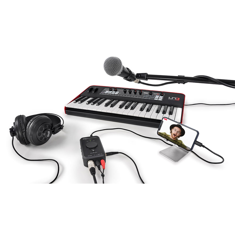 IK Multimedia iRig Stream Pro 4イン／2アウト ストリーミング配信用 オーディオインターフェース 接続使用例