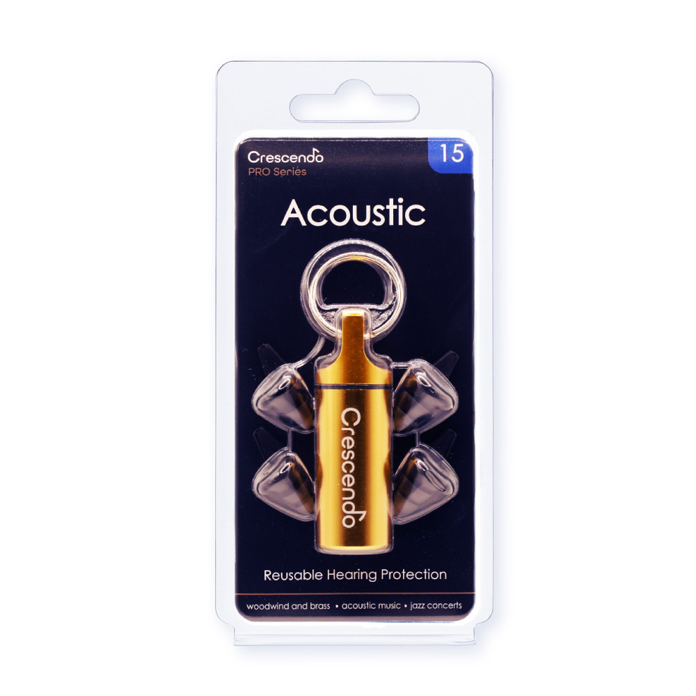 Crescendo Pro Acoustic 15 イヤープロテクター 耳栓 管楽器/アコースティック音楽/ジャズコンサート用