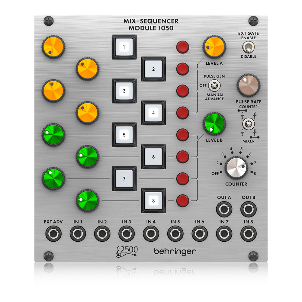 BEHRINGER MIX-SEQUENCER 1050 ユーロラック シンセサイザー 2500シリーズ 2500シリーズ 8CHミキサー シーケンサーモジュール