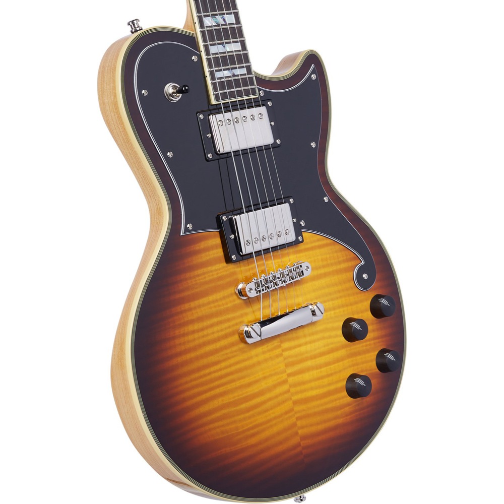 D’Angelico Deluxe Atlantic Vintage Sunburst エレキギター ボディ斜めアングル画像