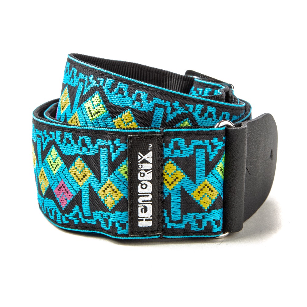 JIM DUNLOP JH14 Jimi Hendrix Live in Maui Blue Diamonds Strap ギターストラップ 全体像