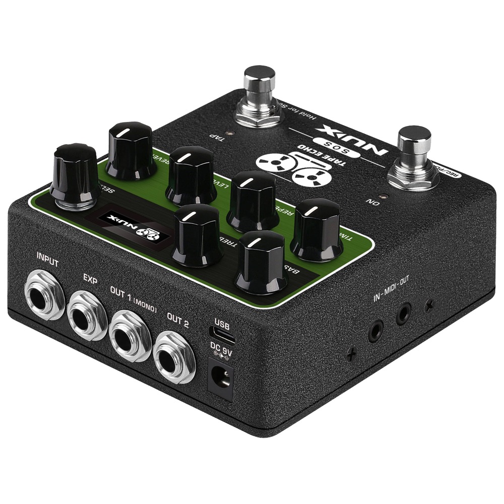 NUX TAPE ECHO テープエコー ギターエフェクター 上部斜めアングル画像