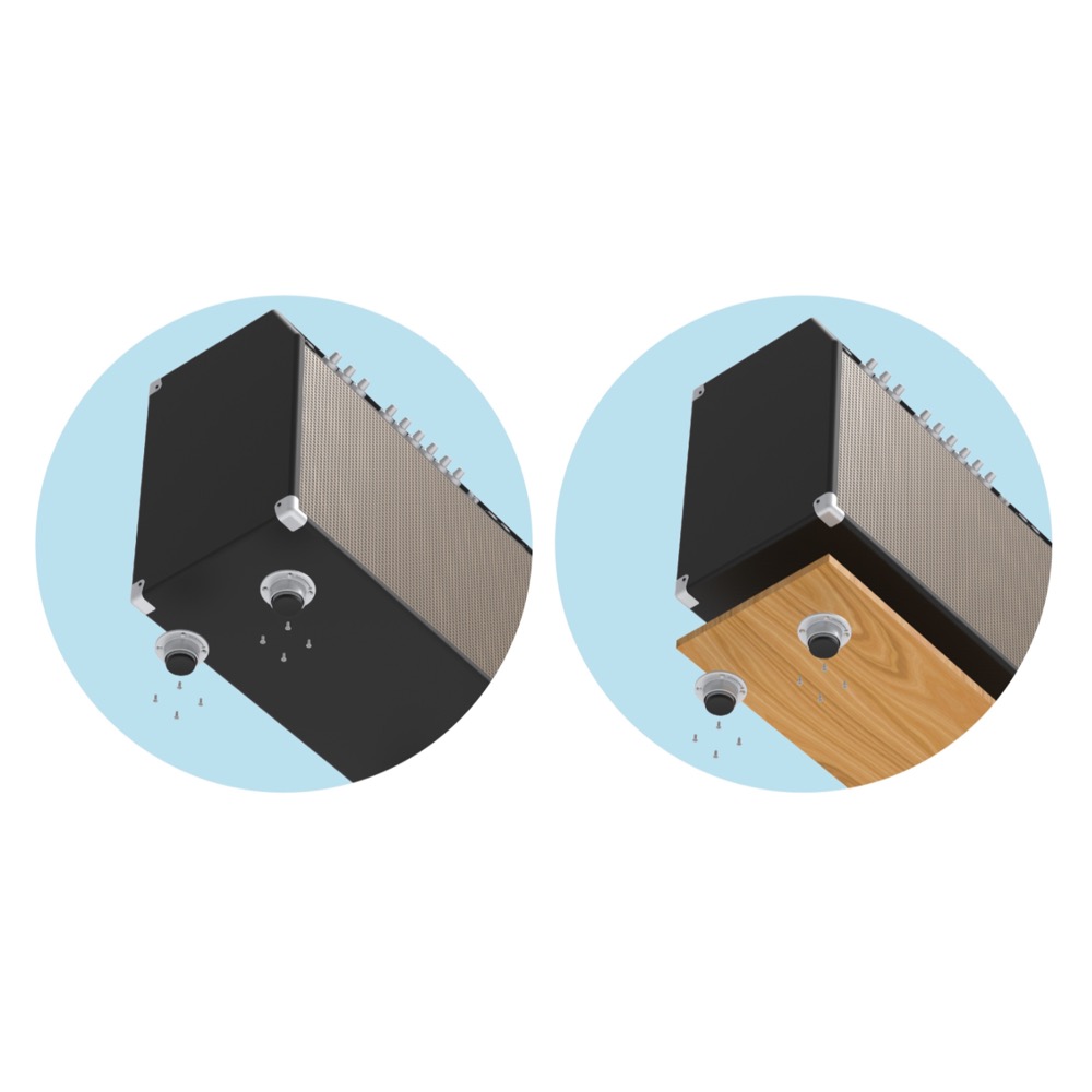 ISO ACOUSTICS STAGE 1 インシュレーター 4個セット 設置図画像