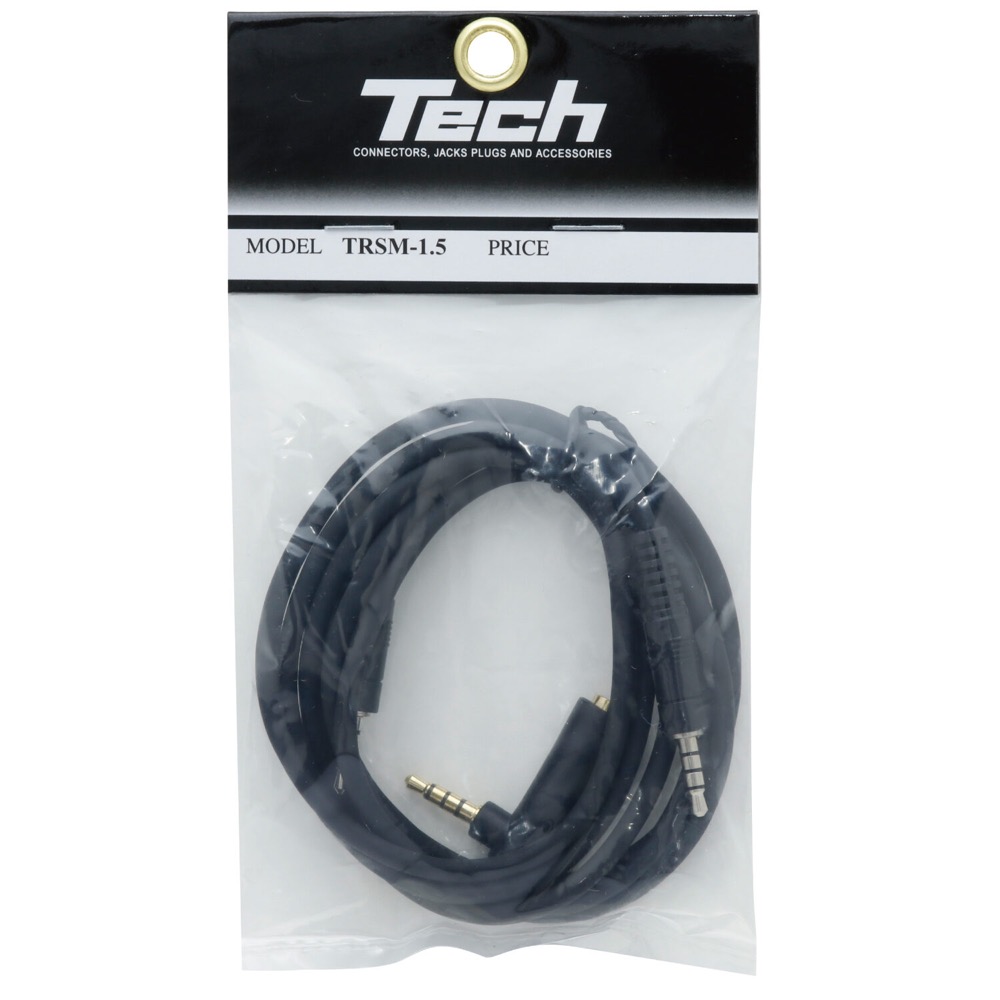 Tech TRSM-1.5 3.5mm TRRS (4極) オス-オス ケーブル 1.5m 詳細画像