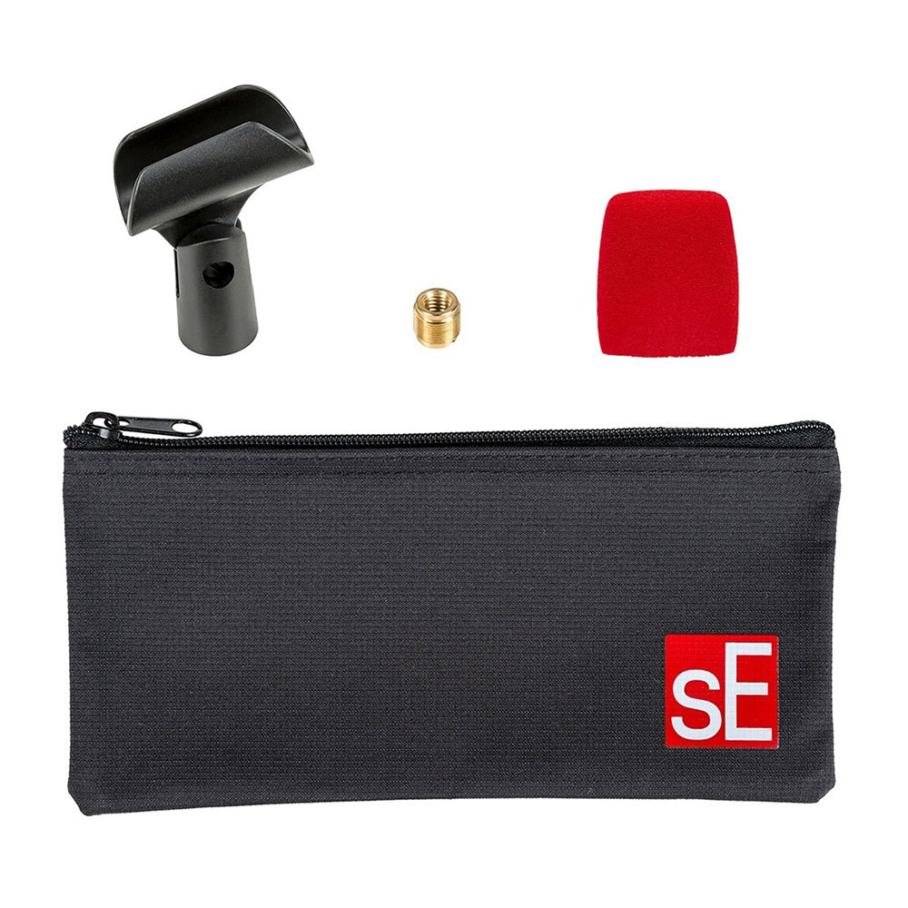 sE ELECTRONICS V7 Black ダイナミックマイクロフォン 付属品 マイククリップ ウィンドスクリーン キャリングポーチ