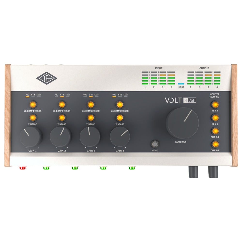 Universal Audio Volt 476P 4イン／4アウト USB 2.0 オーディオインターフェイス 天面画像