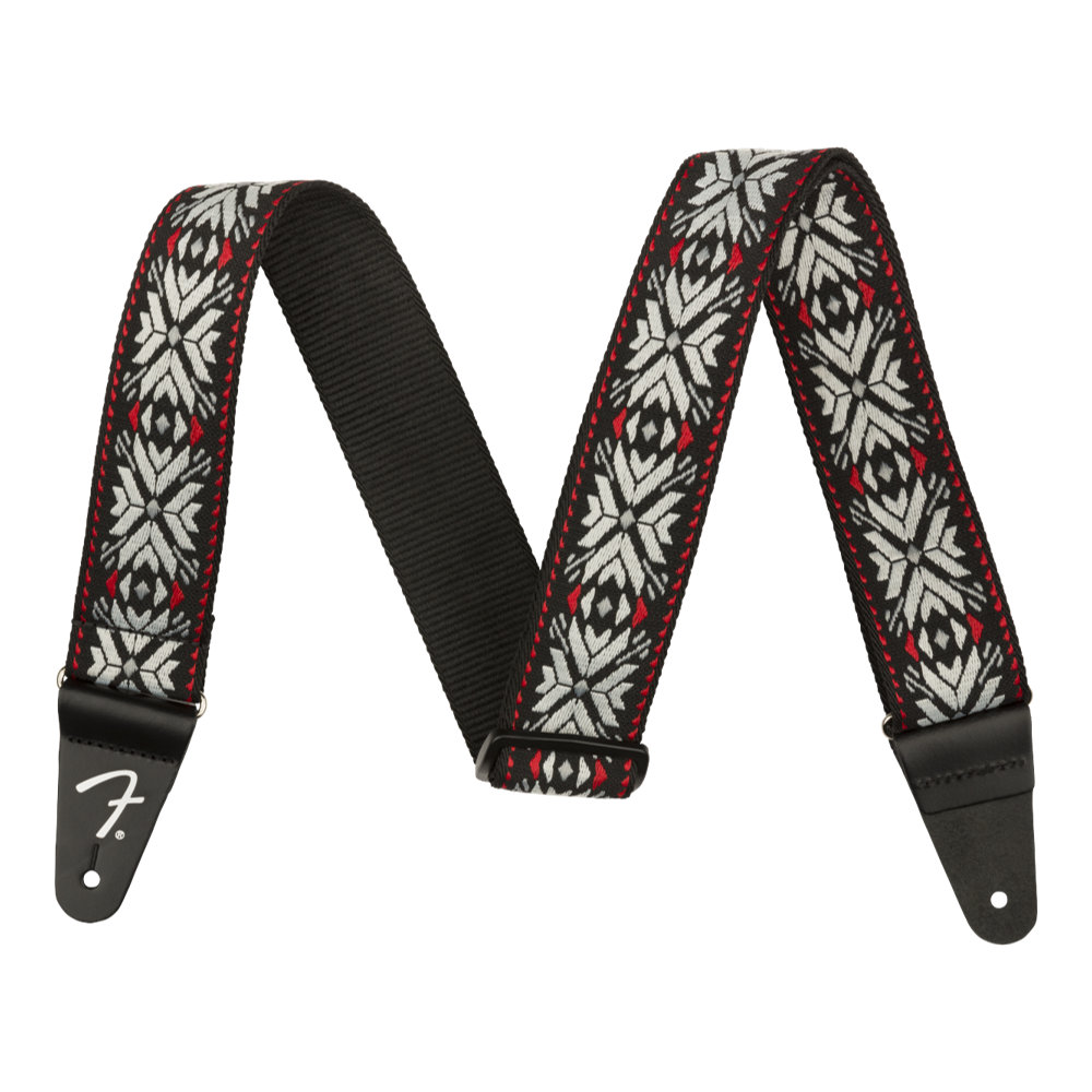 Fender Pasadena Woven Strap Red Snowflake 2" ギターストラップ