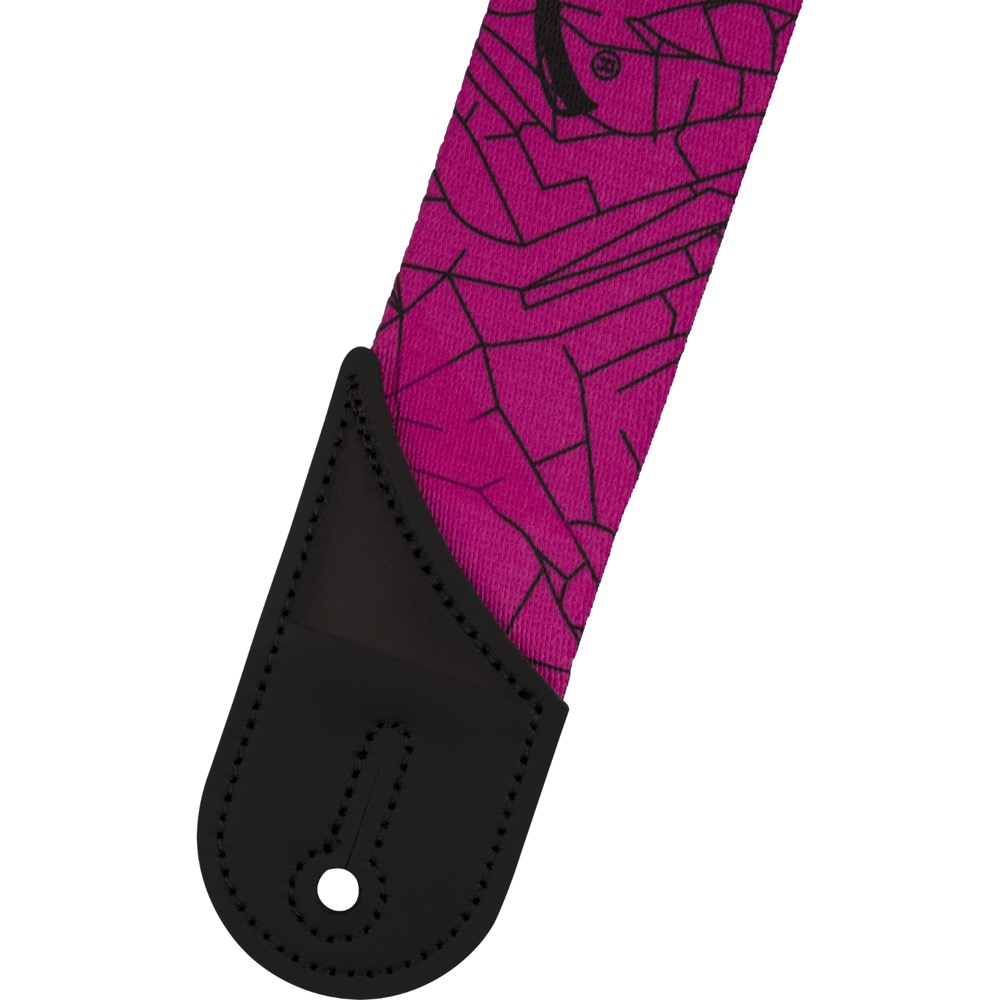 Jackson Cracked Mirror Strap Pink 2' ギターストラップ ストラップエンド画像