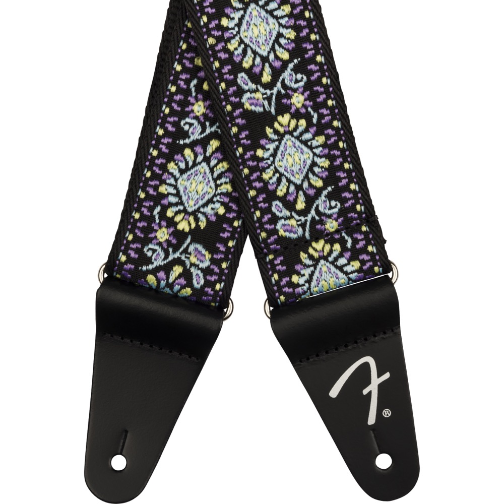 Fender Pasadena Woven Strap Blue Lotus 2' ギターストラップ ストラップエンド画像
