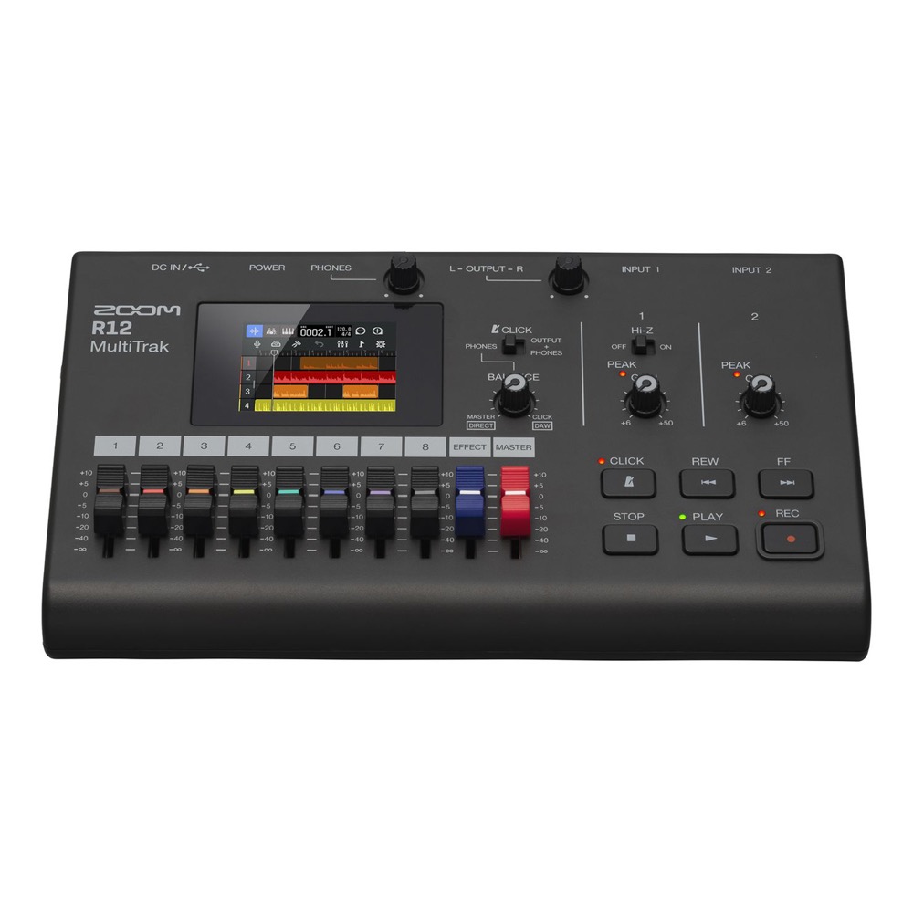ZOOM R12 マルチトラックレコーダー タッチ操作対応 8トラック仕様 本体正面の画像