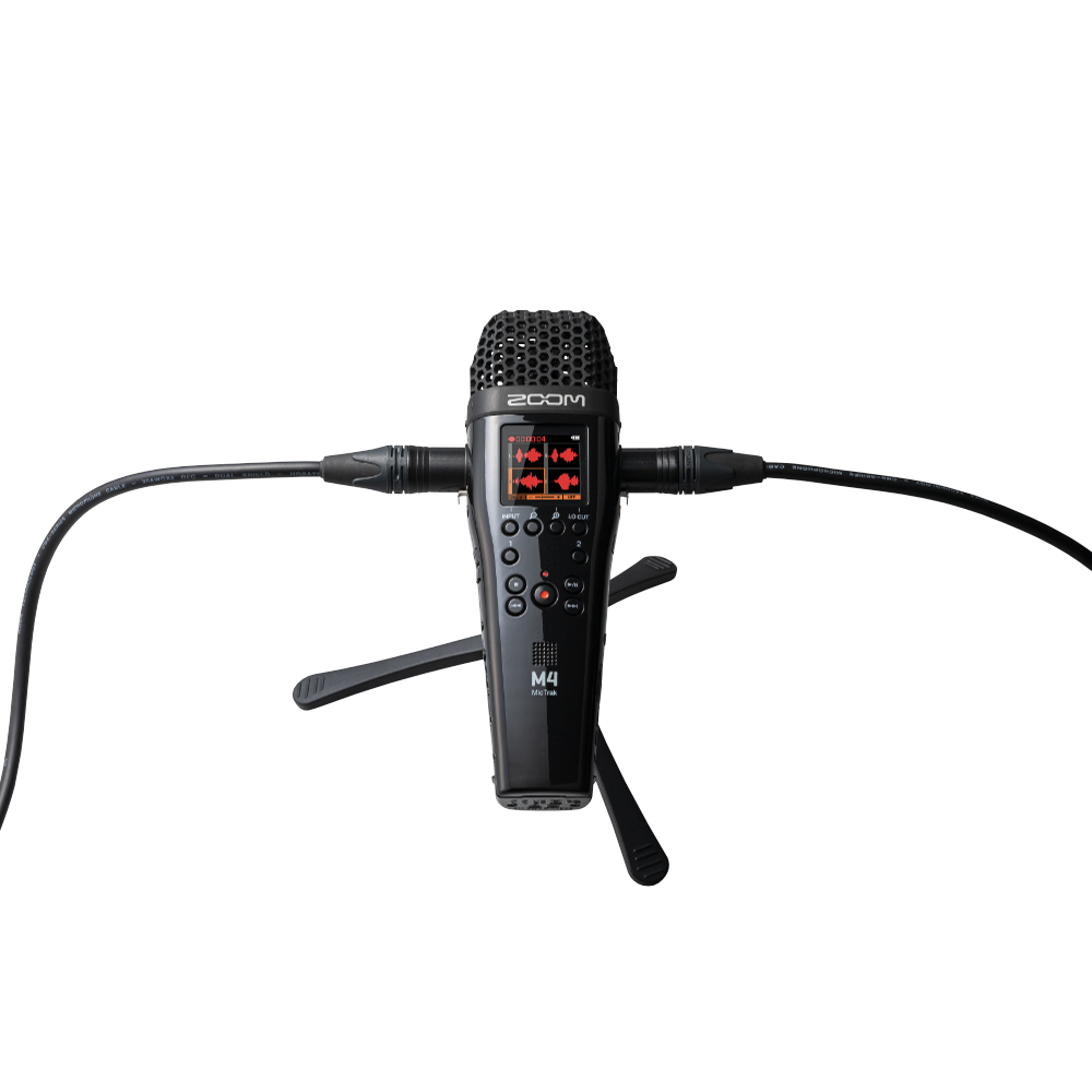 ZOOM MicTrak M4 タイムコードジェネレータ搭載 マイク内蔵型ポータブルレコーダー ケーブル画像