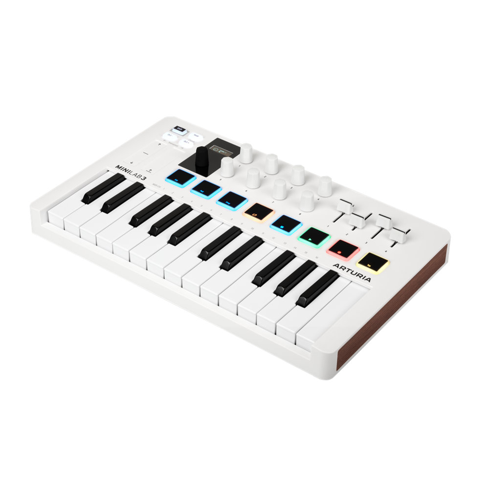 ARTURIA MiniLab 3 WH USB/MIDIキーボード パッド コントローラー 【Analog Lab Intro他バンドルソフト付き】 前面右側画像