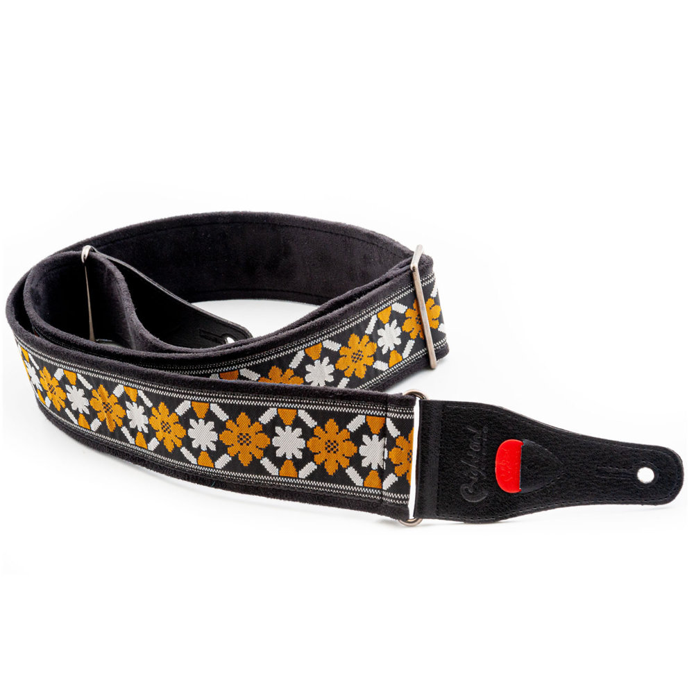 RightOn! STRAPS LEGEND CASINO Black ギターストラップ 全体イメージ画像