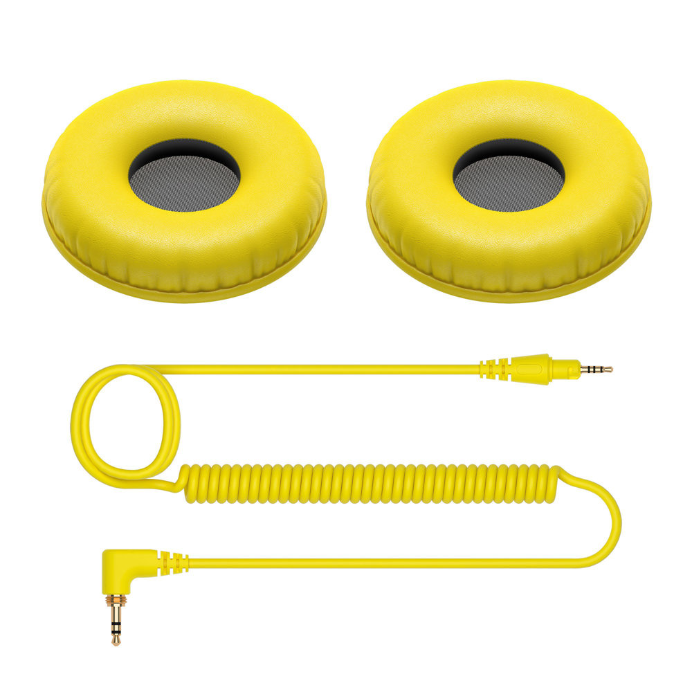 Pioneer DJ HC-CP08-Y Color variation coiled cable and ear pads for HDJ-CUE1 (イエロー) HDJ-CUE1用イヤパッド/ケーブルセット イエロー