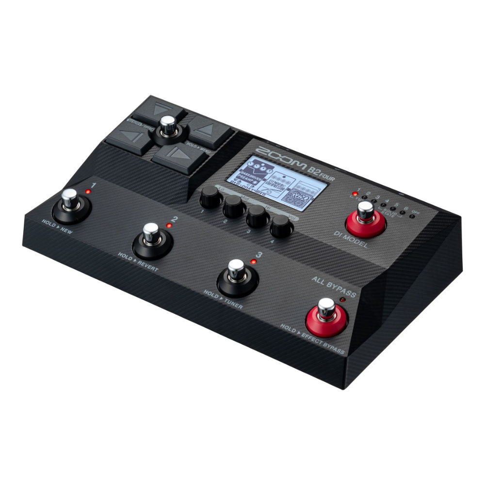 ZOOM B2 FOUR ベースマルチエフェクター アンプエミュレーター 全体像
