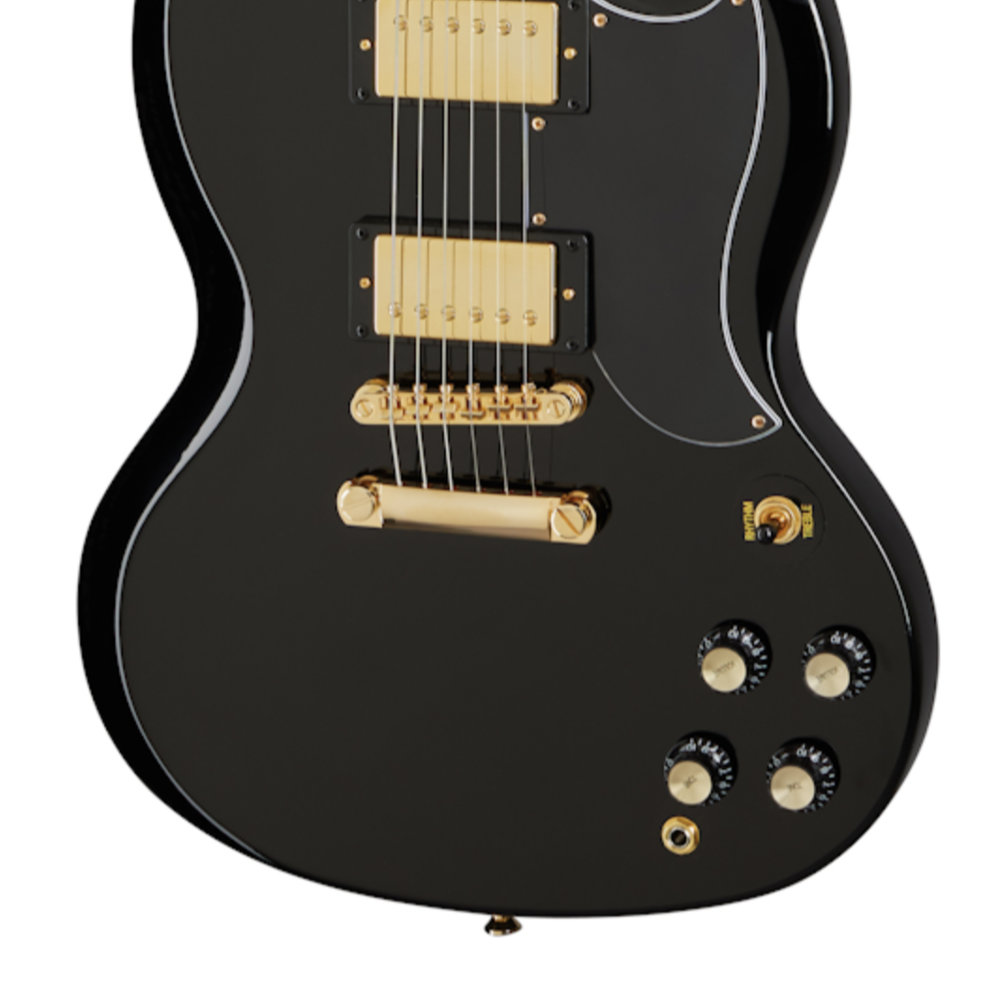 Epiphone SG Custom Ebony エレキギター ブリッジ、ピックアップ、コントロール部画像
