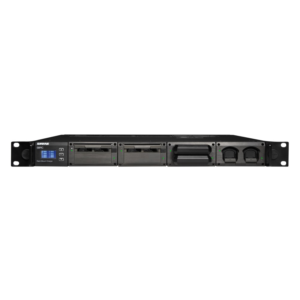 SHURE SBRC-J ワイヤレスシステム ラックマウント型充電ステーション 使用例画像