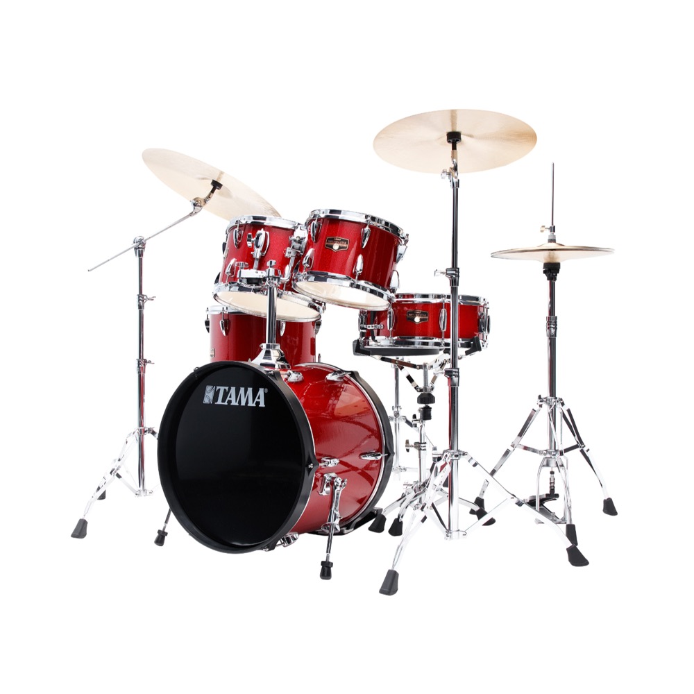 TAMA IMPERIALSTAR IP58H6RC-BRM シンバル付き 18'バスドラムセット 斜めアングル画像